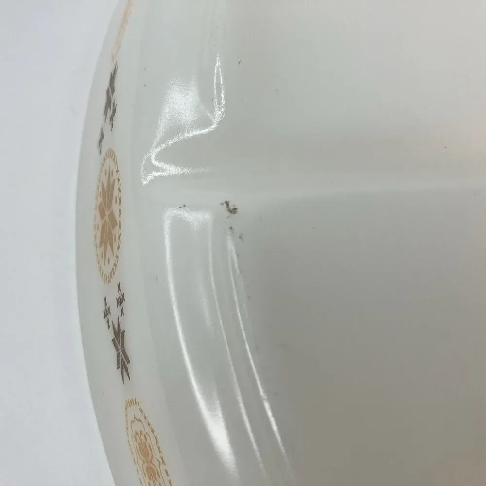 Vtg Pyrex Town and Country 1.5 Qt Divided Casserole Dish Oval with Clear Lid